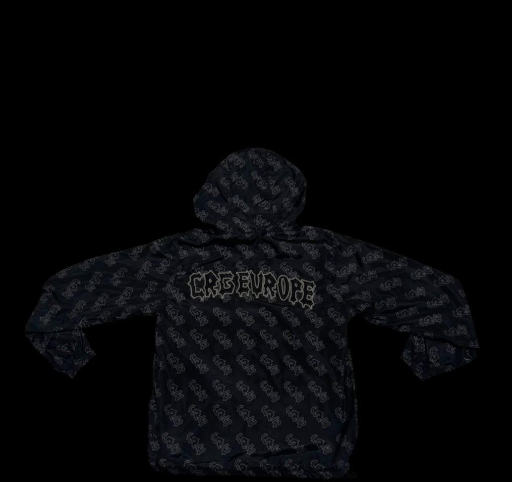 BLACK MONOGRAM WINDBREAKER