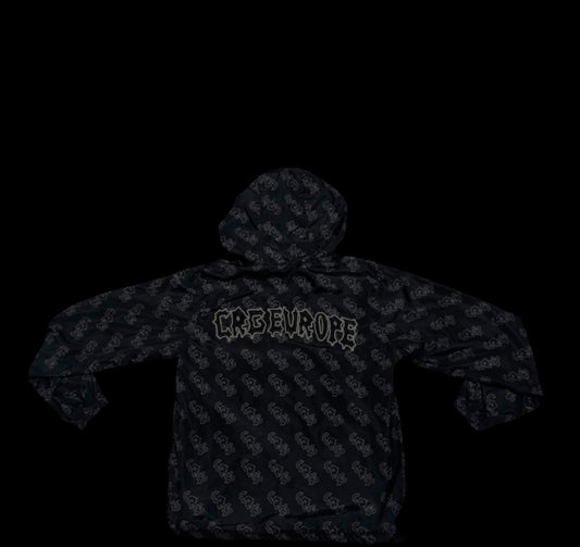 BLACK MONOGRAM WINDBREAKER
